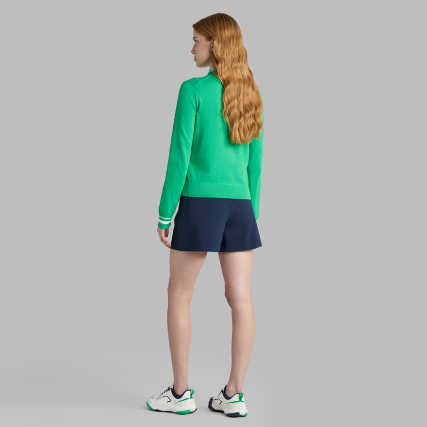 COOLING COTTON CREWNECK SWEATER in Clover image number 4