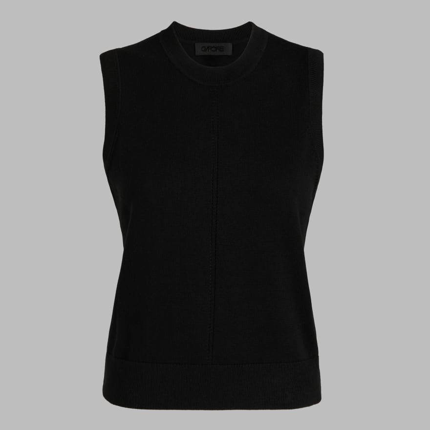 LTD RELEASE COOLING COTTON SLEEVELESS SWEATER in Onyx image number 1