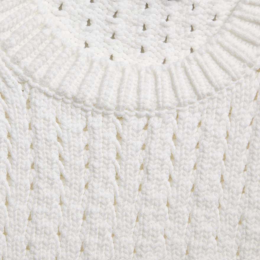 LTD RELEASE VILLA COTTON BLEND CROPPED SHORT SLEEVE SWEATER in Snow image number 5