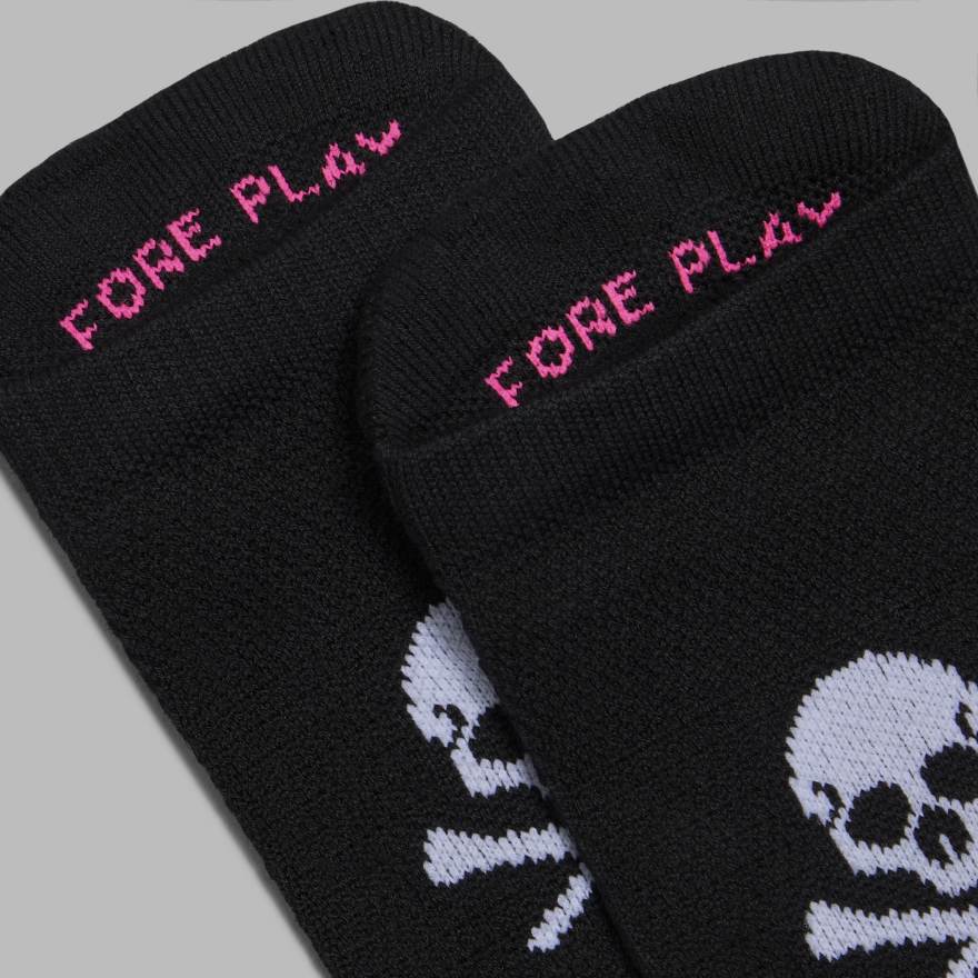 MEN'S SKULL & TEES FORE PLAY ANKLE SOCK in ONYX / SNOW image number 2