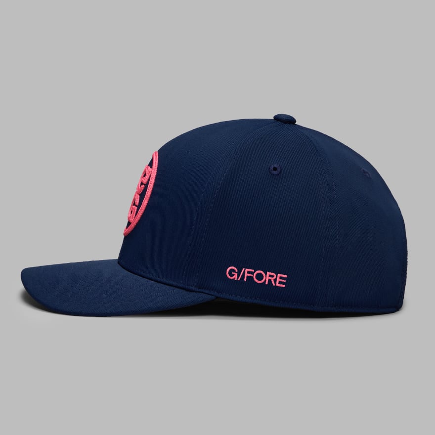 CHAINSTITCH CIRCLE G'S CONTRAST HAT in TWILIGHT / KNOCKOUT PINK image number 7