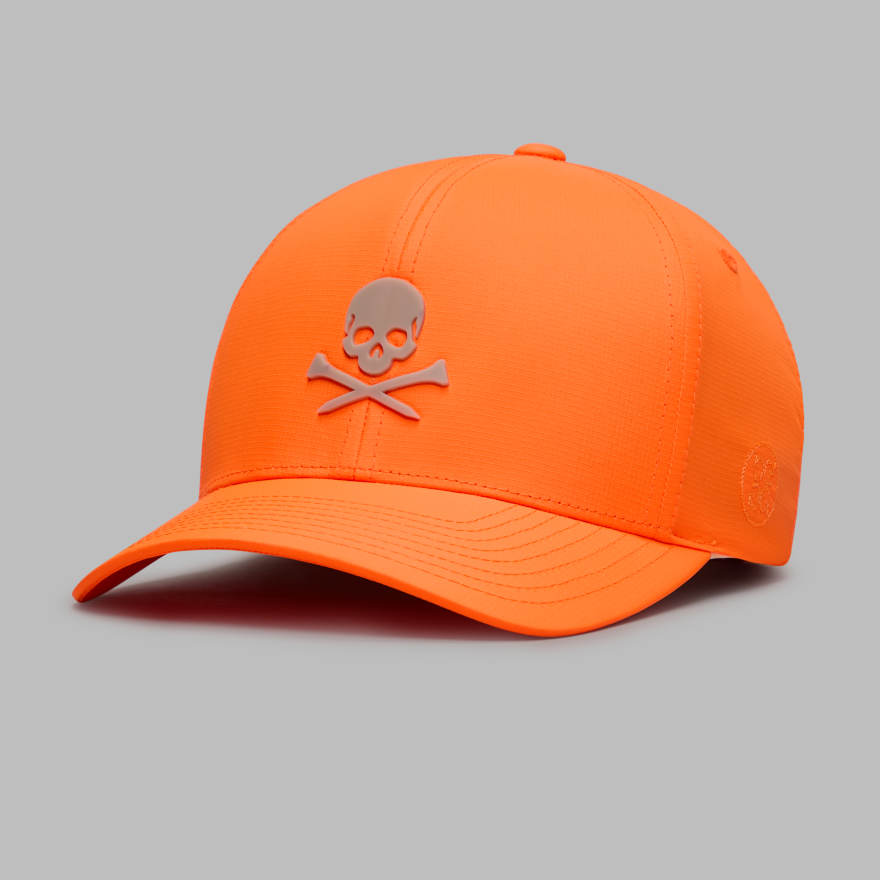 SKULL & TEES LOW PROFILE HAT in SHOCKING ORANGE image number 1