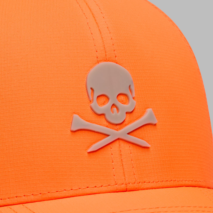 SKULL & TEES LOW PROFILE HAT in SHOCKING ORANGE image number 2