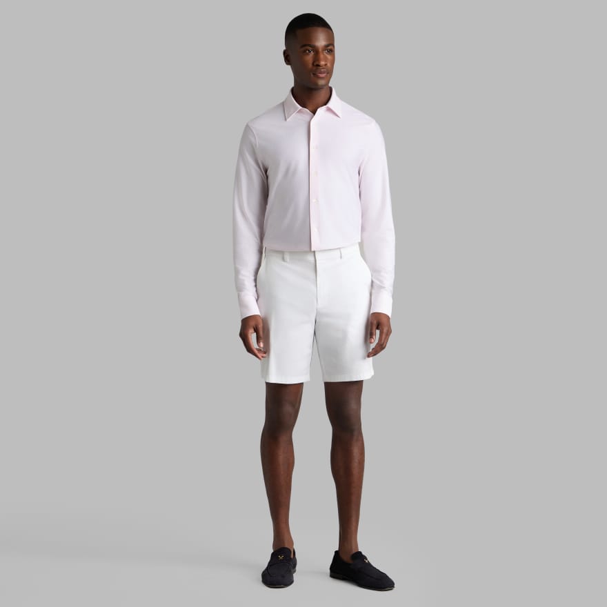 LTD RELEASE LUXE COTTON BLEND SHIRT in BLUSH/SNOW image number 3