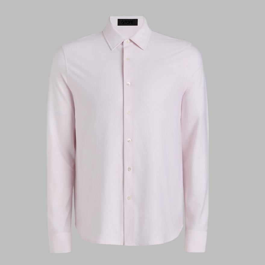 LTD RELEASE LUXE COTTON BLEND SHIRT in BLUSH/SNOW image number 1