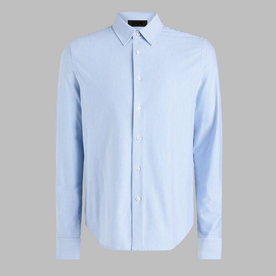 LTD RELEASE LUXE COTTON BLEND SHIRT in SNOW / LISBON image number 1