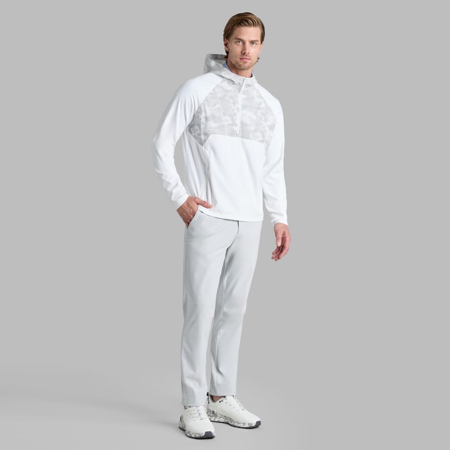 HYBRID 1/4 ZIP HOODED PULLOVER in SNOW CAMO image number 3