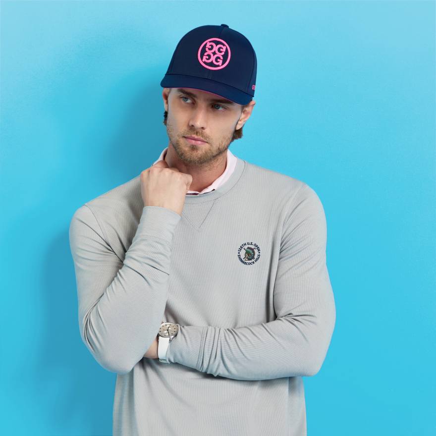 LTD RELEASE 2026 U.S. OPEN PERFORMANCE PIQU&Eacute; CREWNECK LAYER in Light Heather Grey image number 2