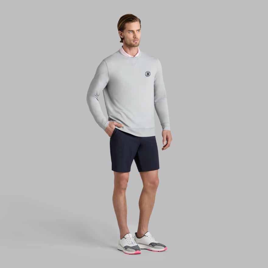 LTD RELEASE 2026 U.S. OPEN PERFORMANCE PIQU&Eacute; CREWNECK LAYER in Light Heather Grey image number 3