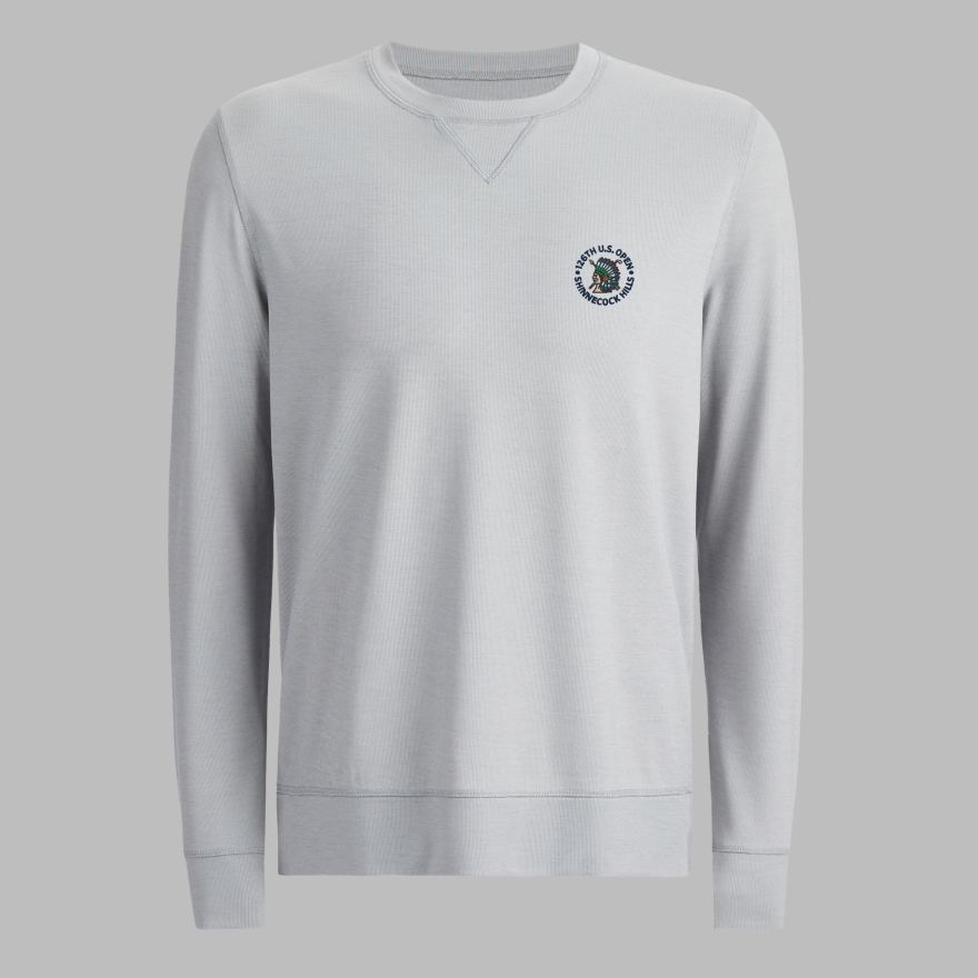 LTD RELEASE 2026 U.S. OPEN PERFORMANCE PIQU&Eacute; CREWNECK LAYER in Light Heather Grey image number 1