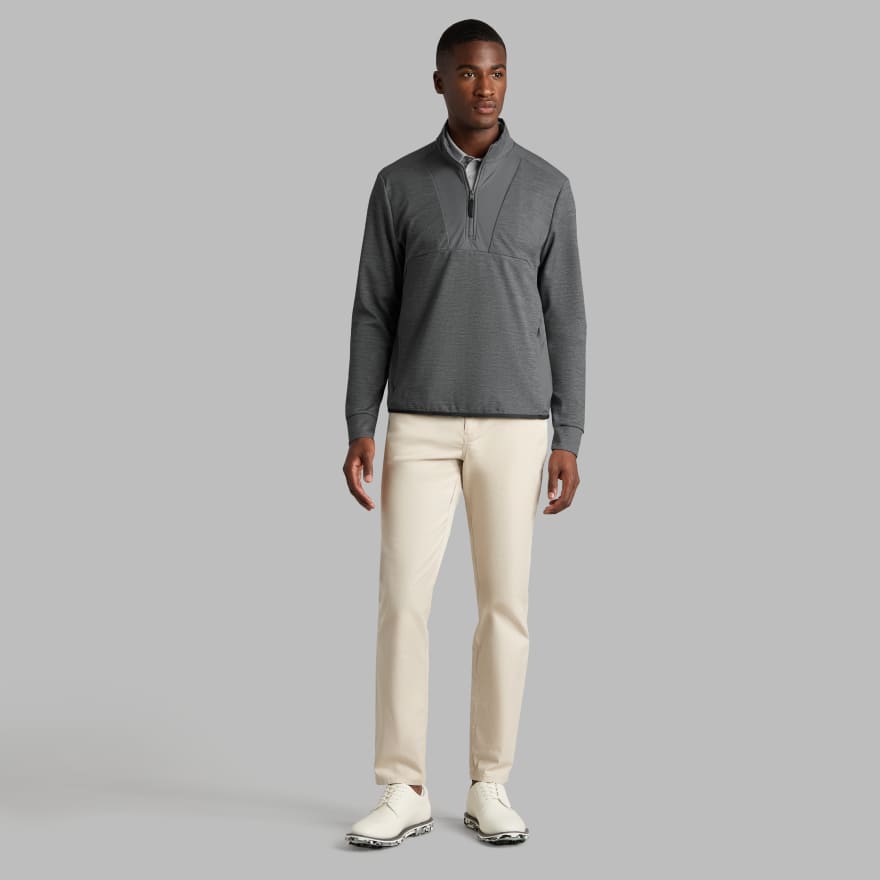 DOUBLE KNIT PULLOVER in CHARCOAL MELANGE image number 3