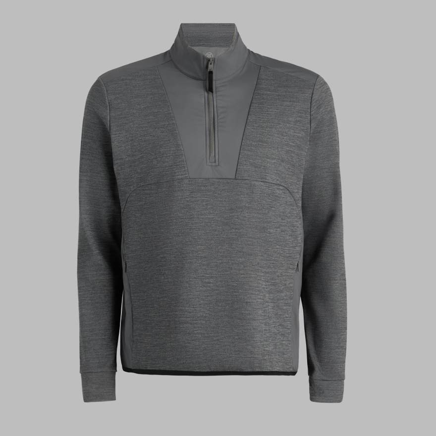 DOUBLE KNIT PULLOVER in CHARCOAL MELANGE image number 1