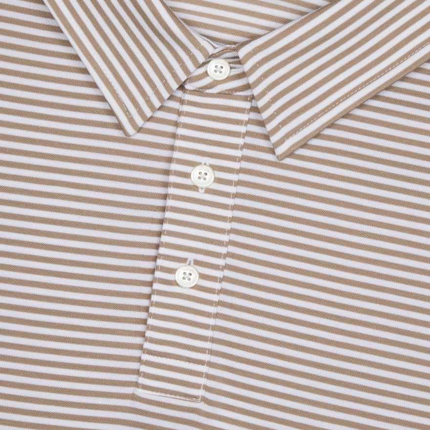 ALL PLAY STRIPE STRETCH KNIT POLO in DUNE image number 5