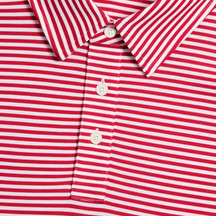 ALL PLAY STRIPE STRETCH KNIT POLO in RUBY image number 5