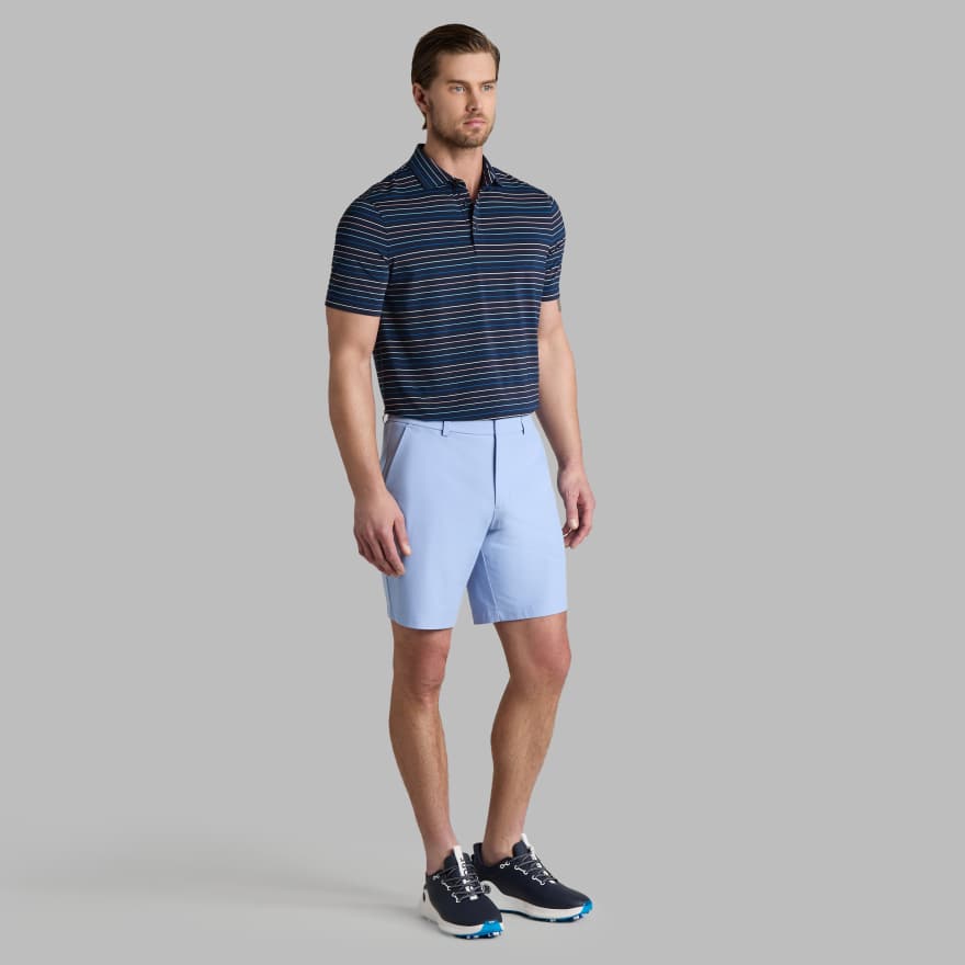 MULTI STRIPE TECH JERSEY POLO in TWILIGHT / BAJA image number 3