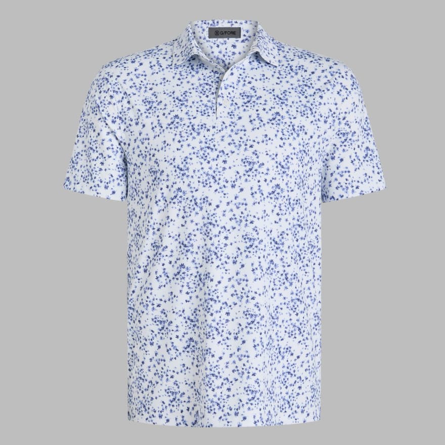 SCATTERED DITZY TECH JERSEY POLO in Snow / Twilight image number 1