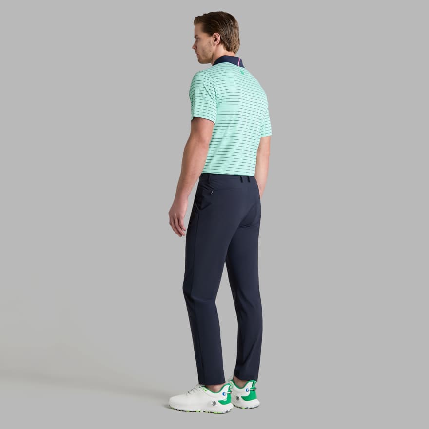 HERRINGBONE STRIPE TECH JERSEY POLO in Clover image number 4