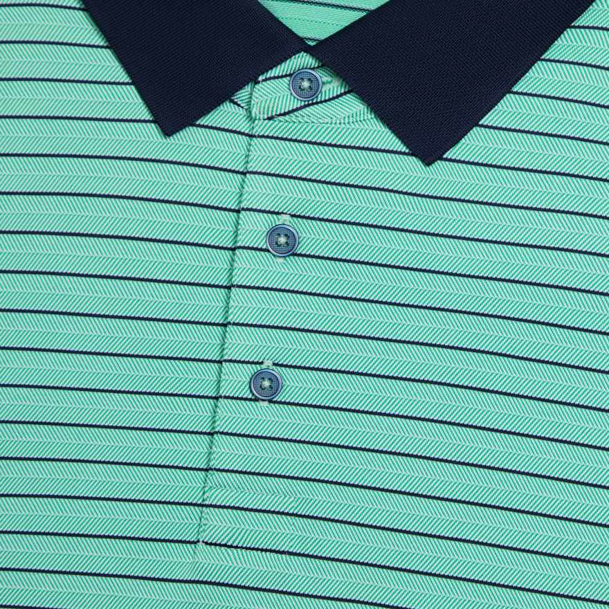 HERRINGBONE STRIPE TECH JERSEY POLO in Clover image number 6