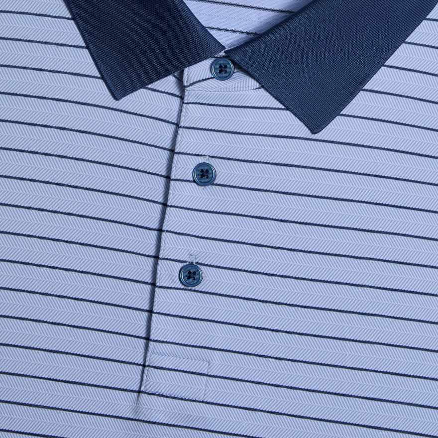 HERRINGBONE STRIPE TECH JERSEY POLO in Willow image number 5