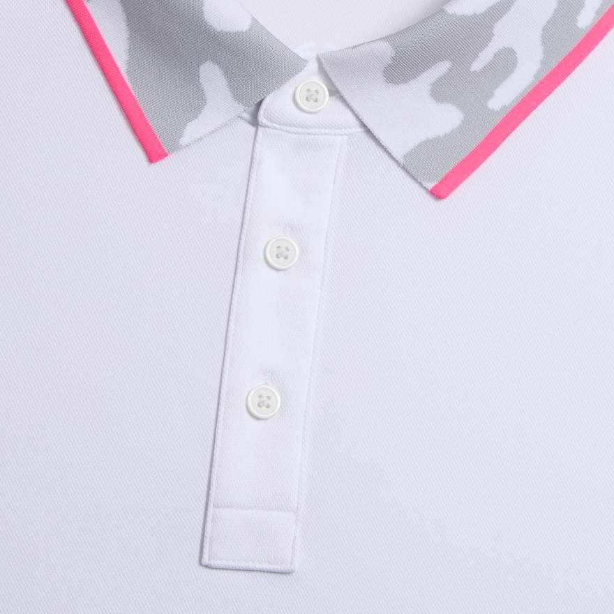 CAMO COLLAR PERFORMANCE PIQU&Eacute; POLO in Snow image number 5