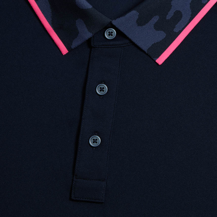 CAMO COLLAR PERFORMANCE PIQU&Eacute; POLO in Twilight image number 5