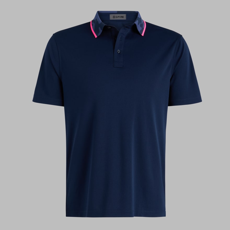 CAMO COLLAR PERFORMANCE PIQU&Eacute; POLO in Twilight image number 1