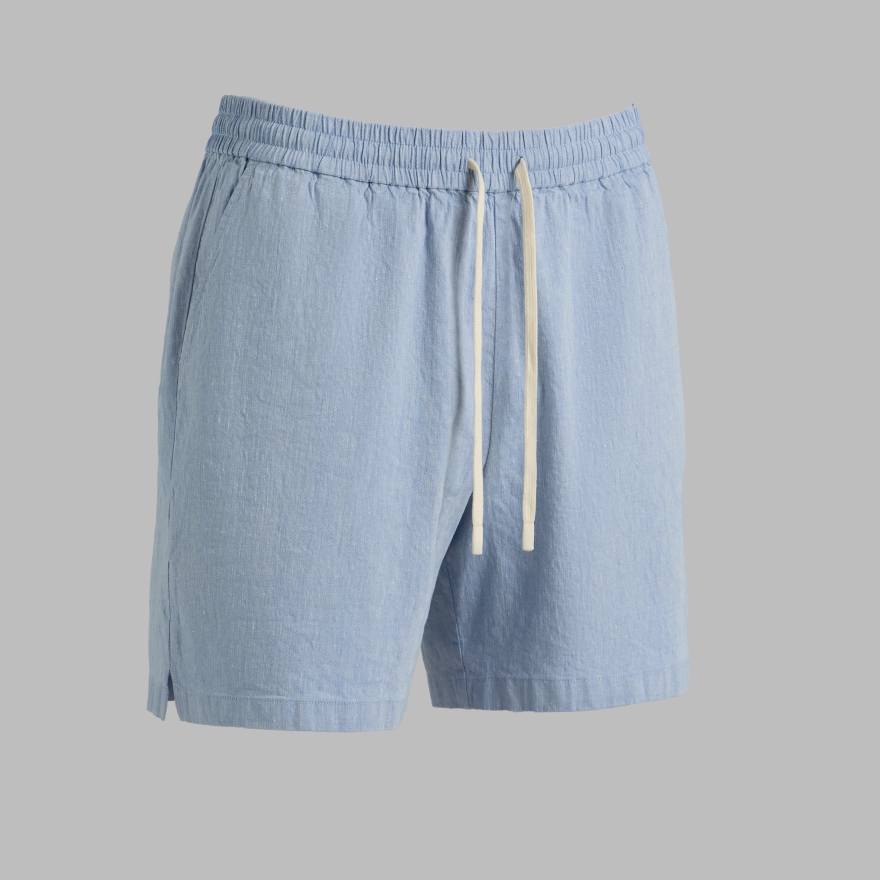 LTD RELEASE BEACHSIDE LINEN DRAWSTRING SHORT in DENIM image number 1