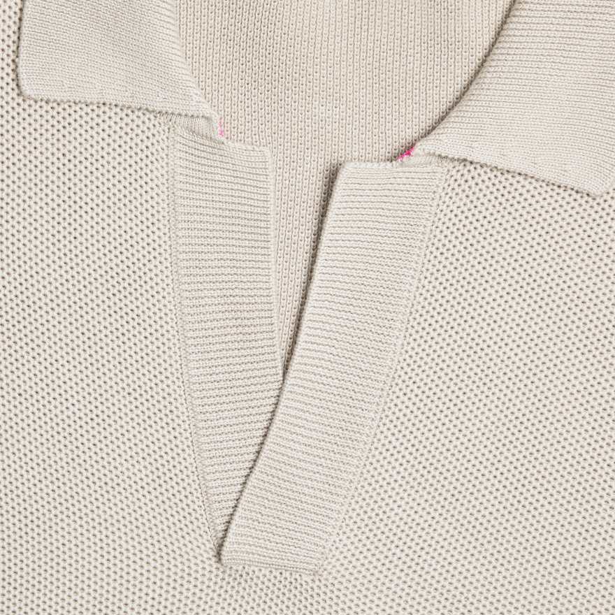 JOHNNY COLLAR COOLING COTTON SWEATER POLO in PUMICE image number 5