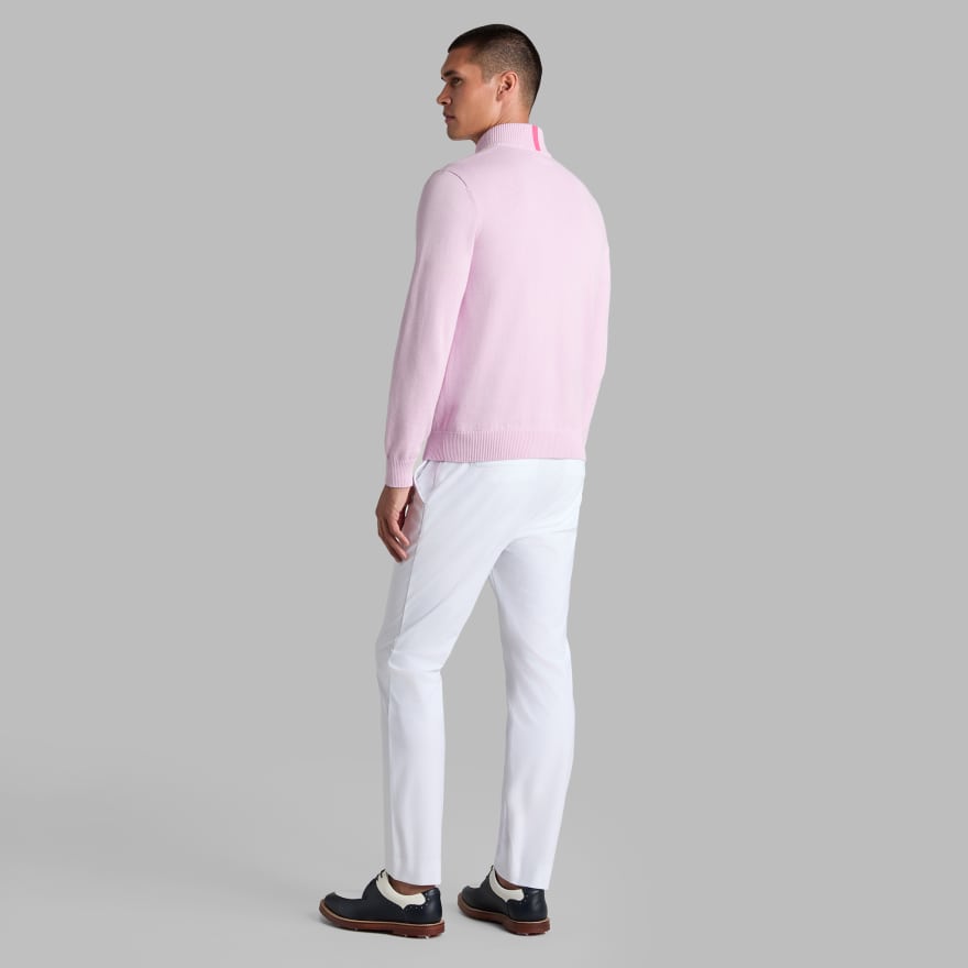 COOLING COTTON 1/4 ZIP SWEATER in DARK BLUSH image number 4