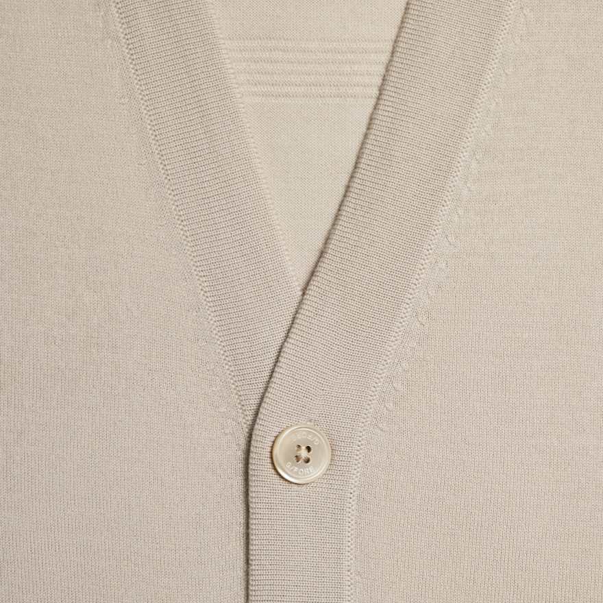 LTD RELEASE MERINO WOOL KNIT CARDIGAN in PUMICE image number 5