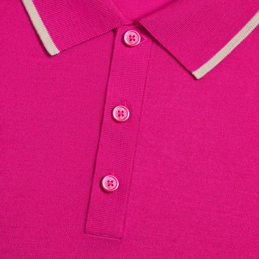 LTD RELEASE MERINO WOOL KNIT SWEATER POLO in KNOCKOUT PINK image number 5