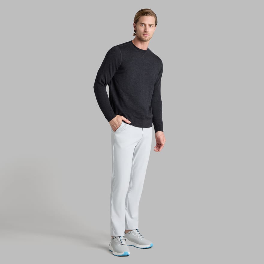 CIRCLE G'S MERINO WOOL CREWNECK SWEATER in CHARCOAL MELANGE image number 3