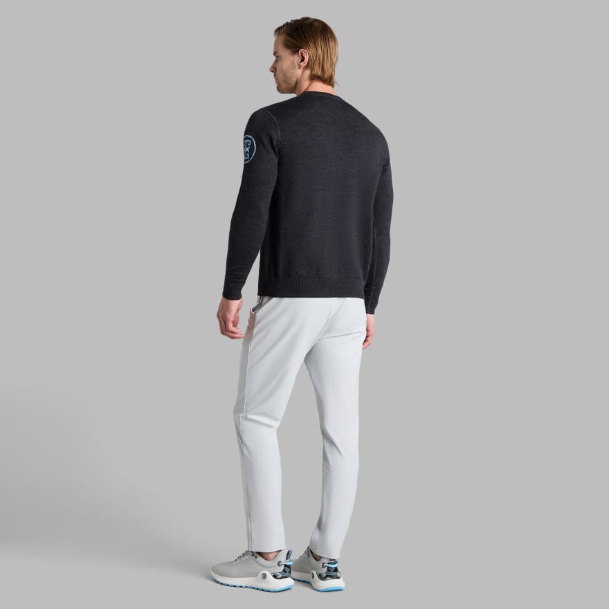 CIRCLE G'S MERINO WOOL CREWNECK SWEATER in CHARCOAL MELANGE image number 4