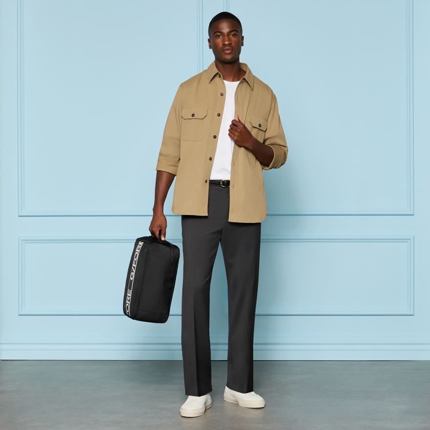 LTD RELEASE STRETCH DRILL OVERSHIRT in DUNE image number 2