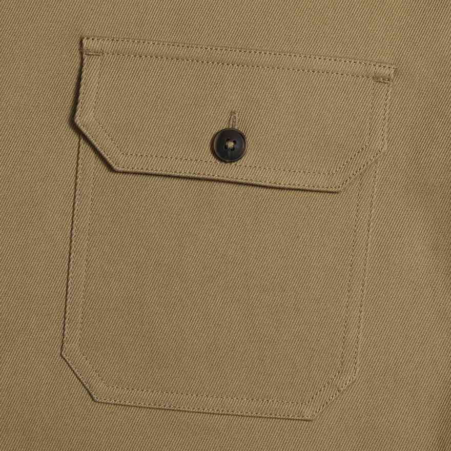 LTD RELEASE STRETCH DRILL OVERSHIRT in DUNE image number 5