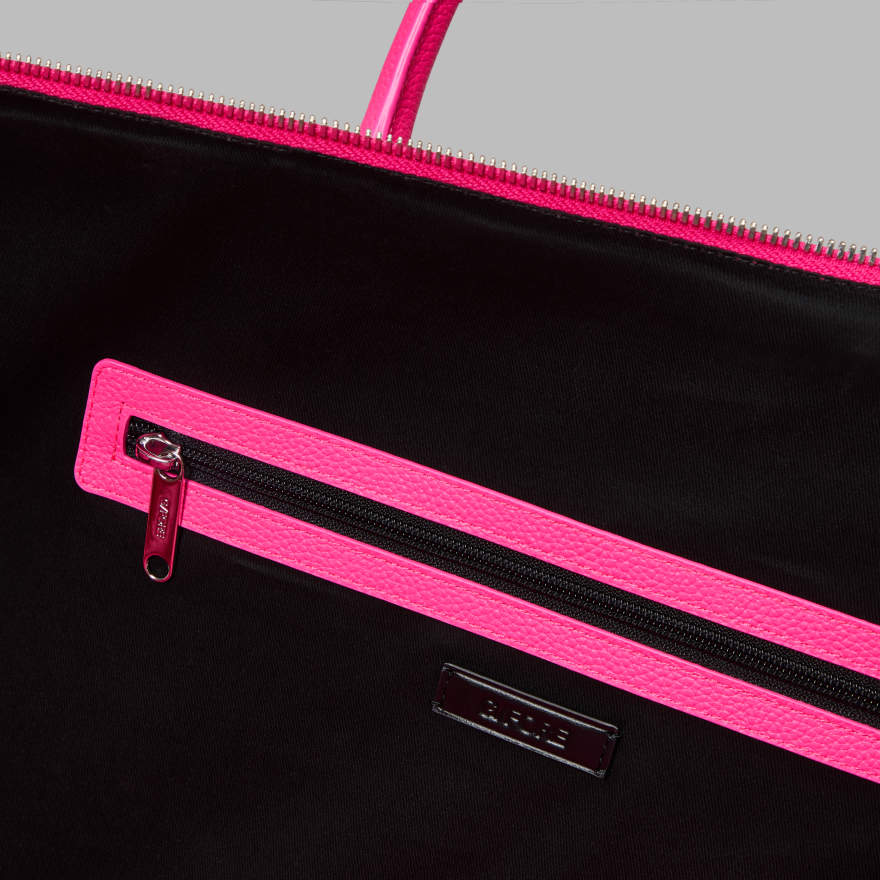 EMBOSSED SKULL & TEES LEATHER WEEKENDER in KNOCKOUT PINK image number 6