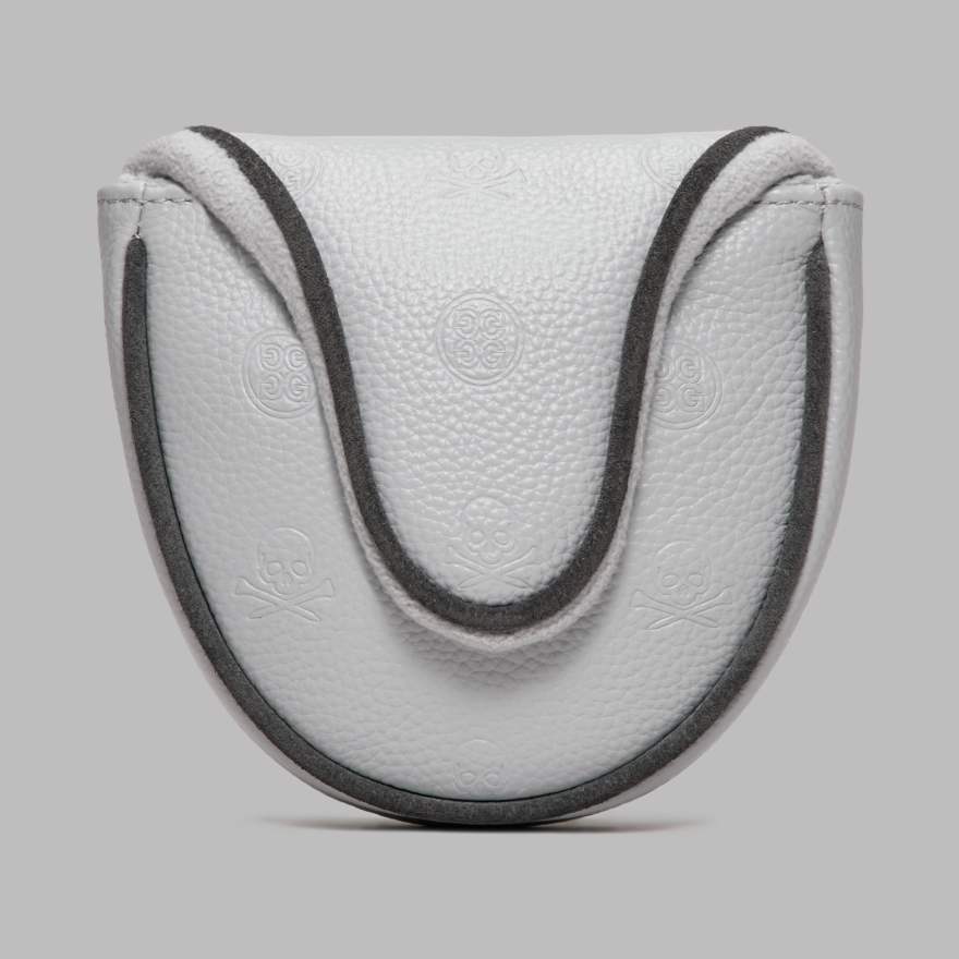EMBOSSED SKULL & TEES LEATHER MALLET HEADCOVER in NIMBUS / CHARCOAL image number 2