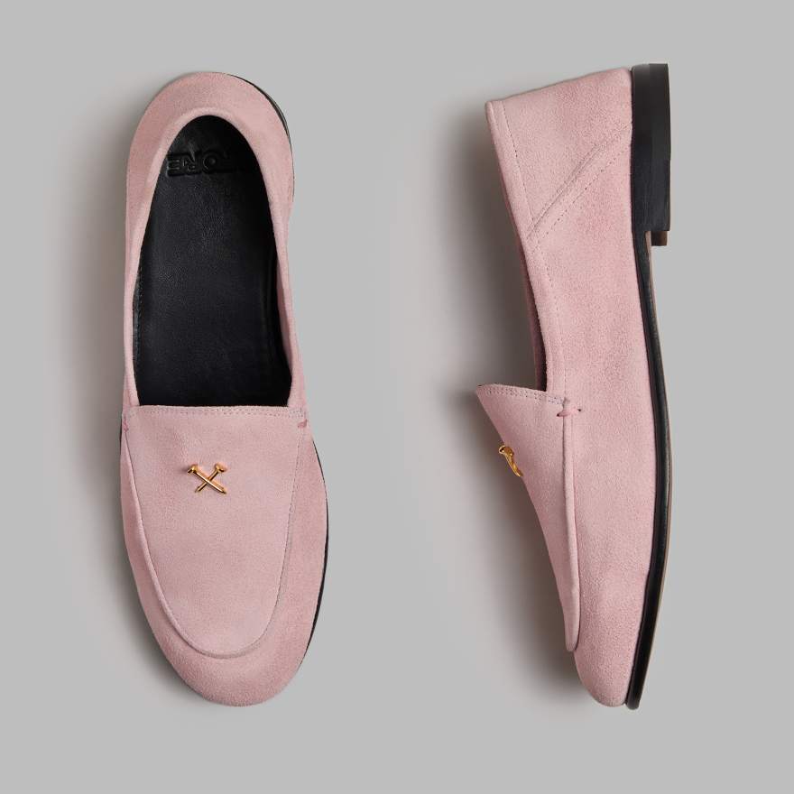 WOMEN'S METAL TEES SUEDE FLEX LOAFER in Blush image number 1