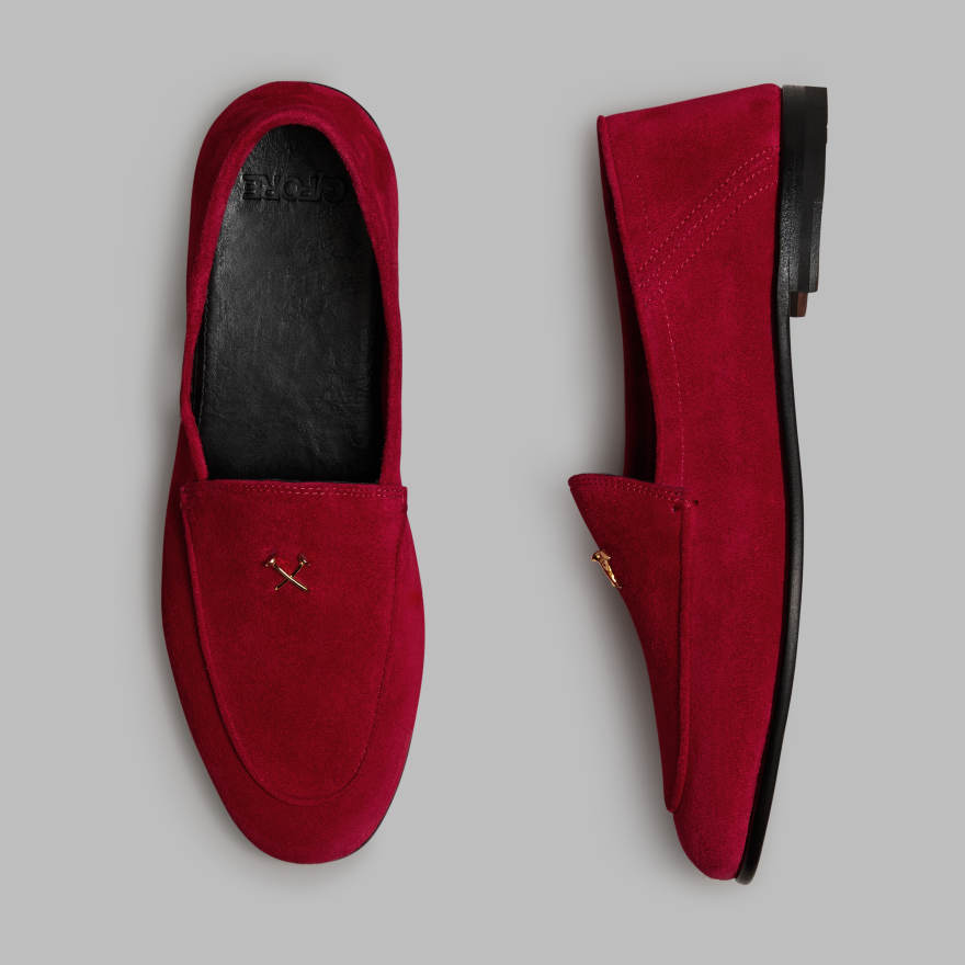 WOMEN'S METAL TEES SUEDE FLEX LOAFER in Lava image number 1