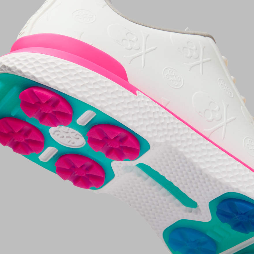 MEN'S GALLIVAN2R EMBOSSED SKULL & TEES GOLF SHOE in SNOW / KNOCKOUT PINK image number 2