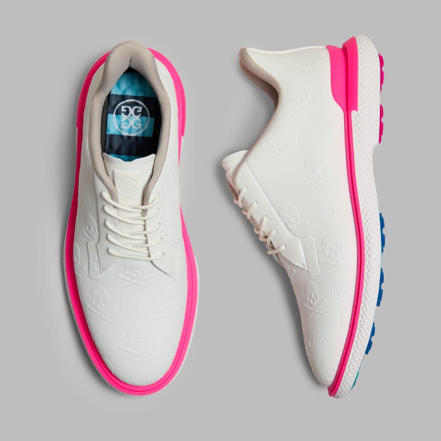 MEN'S GALLIVAN2R EMBOSSED SKULL & TEES GOLF SHOE in SNOW / KNOCKOUT PINK image number 1