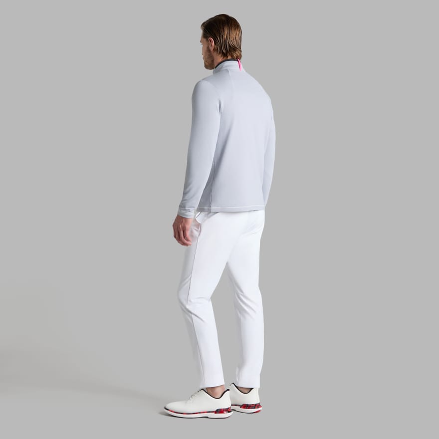 BRUSHED BACK TECH 1/4 ZIP PULLOVER in LIGHT GREY MELANGE image number 4