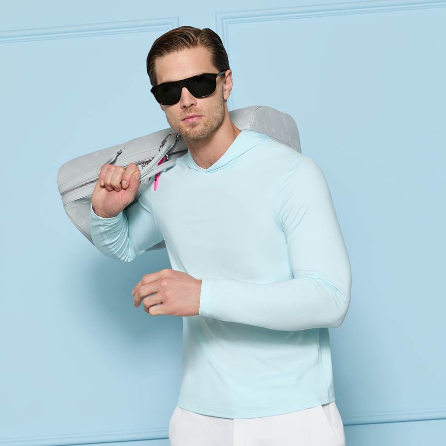 M&Eacute;LANGE ICE NYLON HOODIE in DAYBREAK MELANGE image number 2