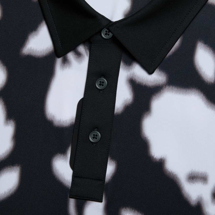 BLUR FLORAL TECH JERSEY POLO in Onyx image number 5