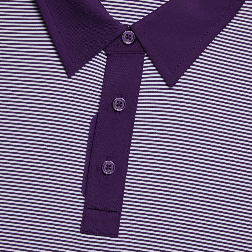 FEEDER STRIPE FINE TECH JERSEY POLO in Wisteria image number 5