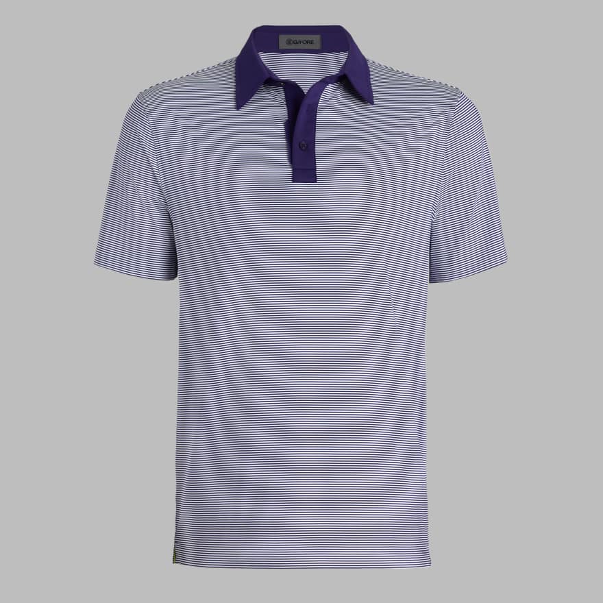 FEEDER STRIPE FINE TECH JERSEY POLO in Wisteria image number 1