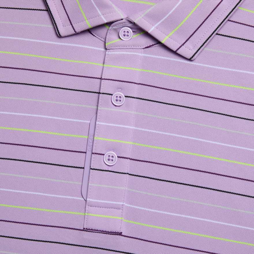MULTI STRIPE TECH PIQU&Eacute; PERFORMANCE POLO in IRIS image number 5