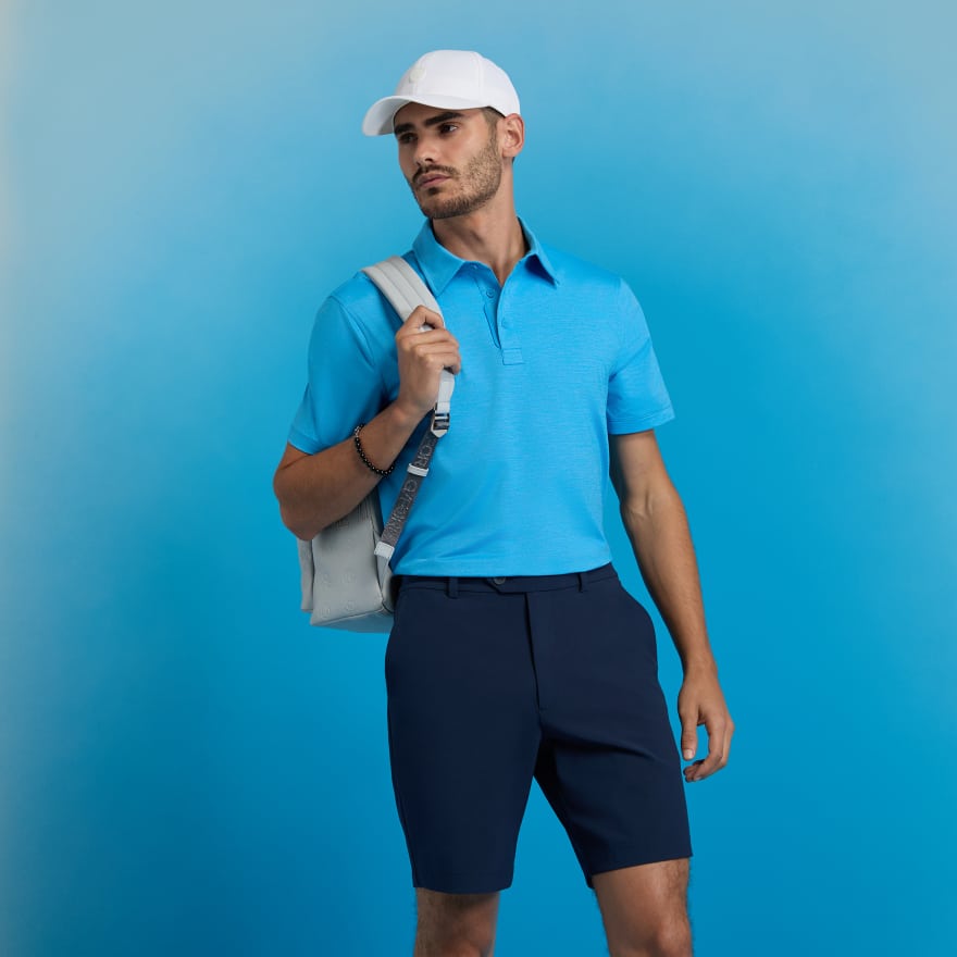 M&Eacute;LANGE ICE NYLON POLO in DUTCH MELANGE image number 2