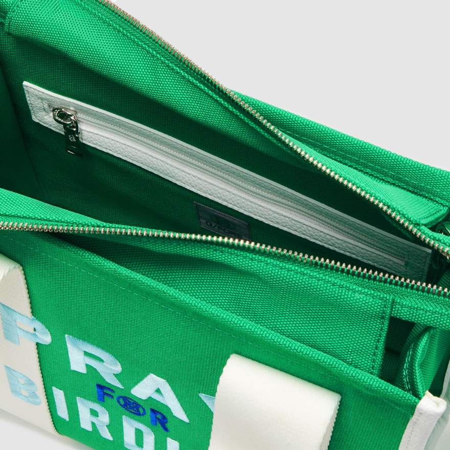 LIMITED EDITION PRAY FOR BIRDIES SQUARE BAG in Clover image number 7