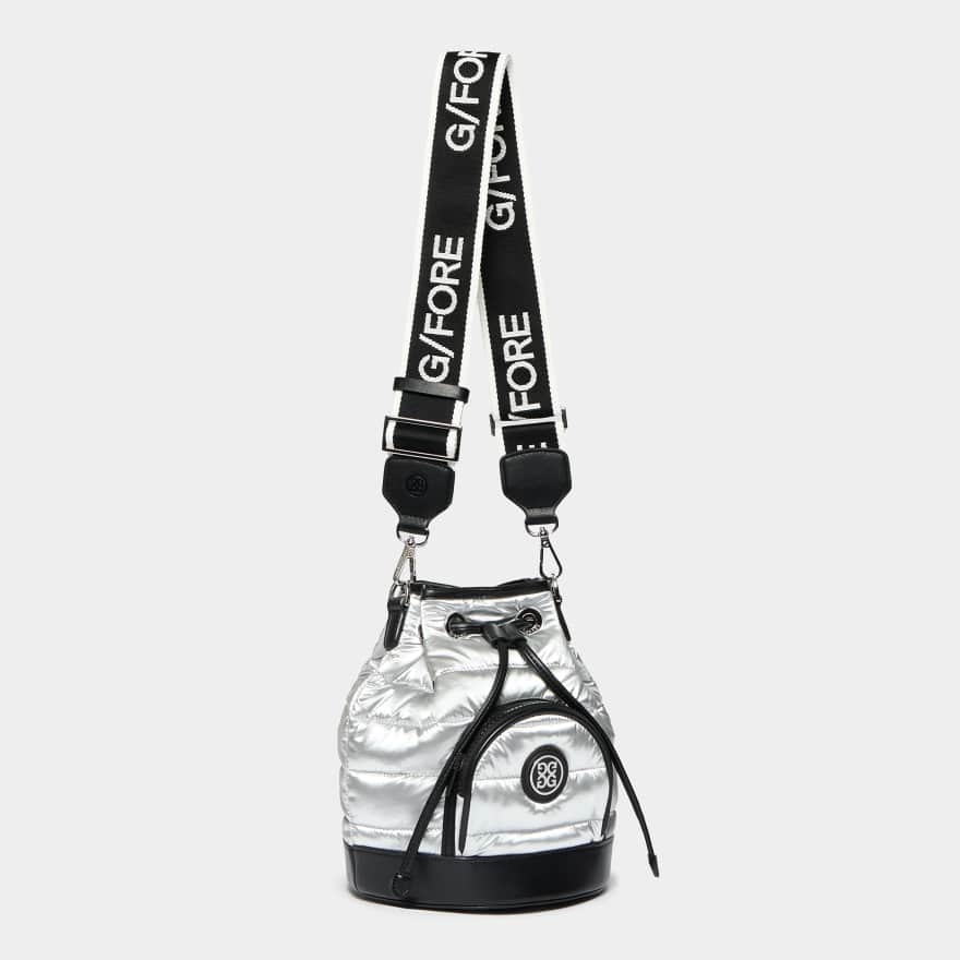 LTD RELEASE CIRCLE G'S QUILTED BUCKET BAG in Snow / Onyx image number 2